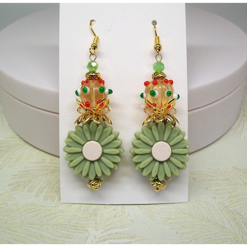 Boho Earrings Dangle, Flowers Earrings, Flower Gifts for Her, Gift for Mom or Da